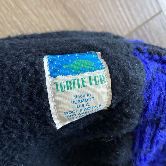 Turtle Fur Hat Unisex S/M Black 100% Wool Fleece Lined Ear Flaps Made USA - Picture 7 of 14
